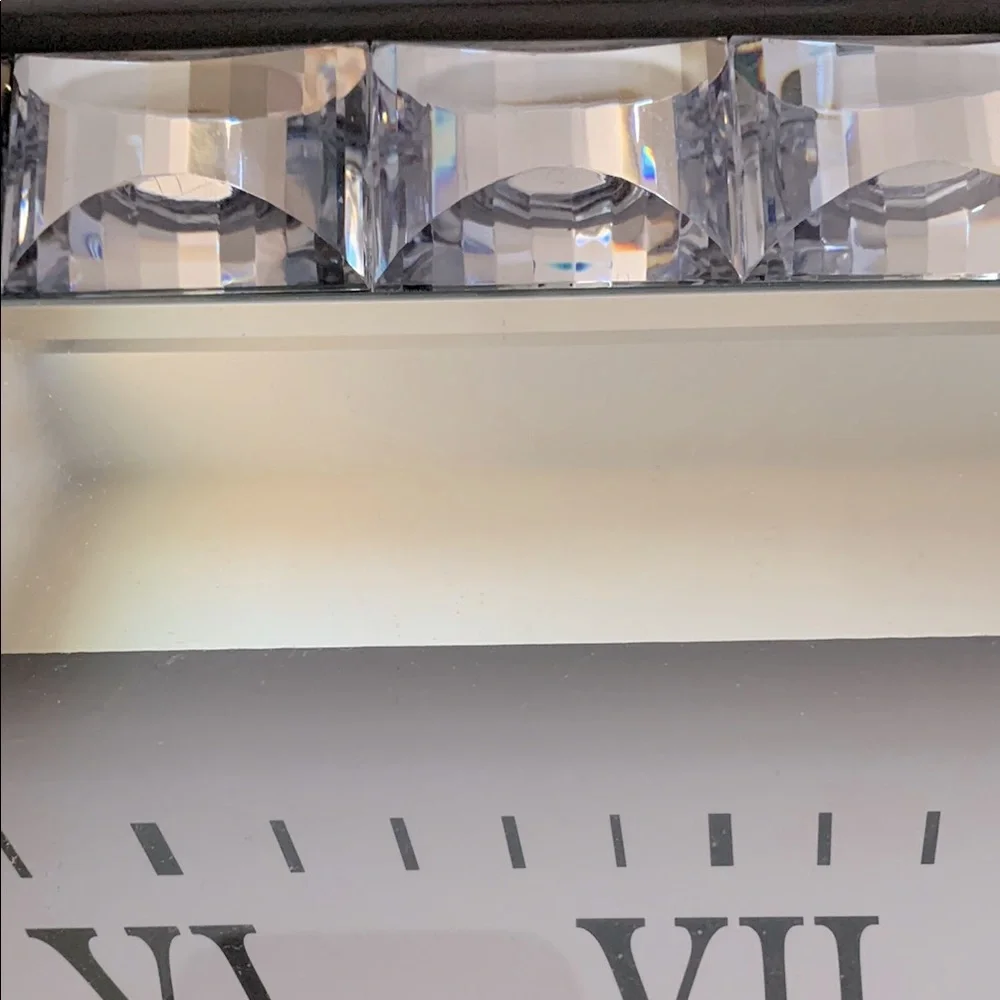 Luxurious & Glamorous Crystal Trim Mirrored 16” Wall Clock
